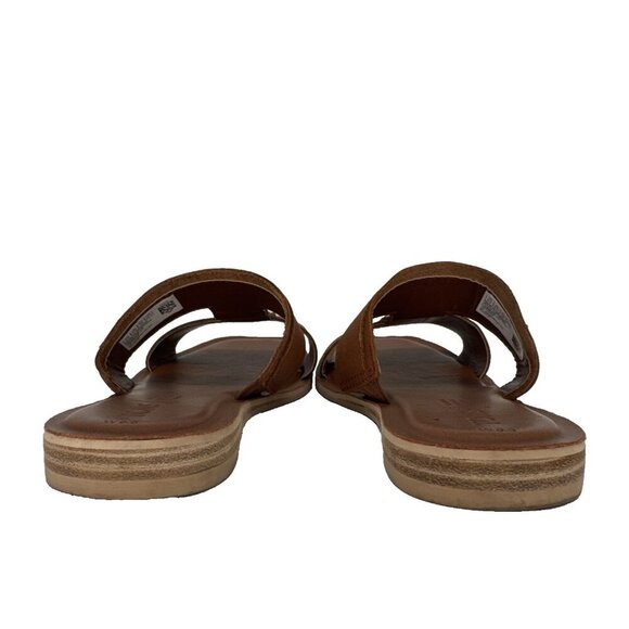 TOMS Seacliff Sandals Tan Veg Leather Ortholite Comfort Foam womans Size 8.5 - Picture 9 of 12